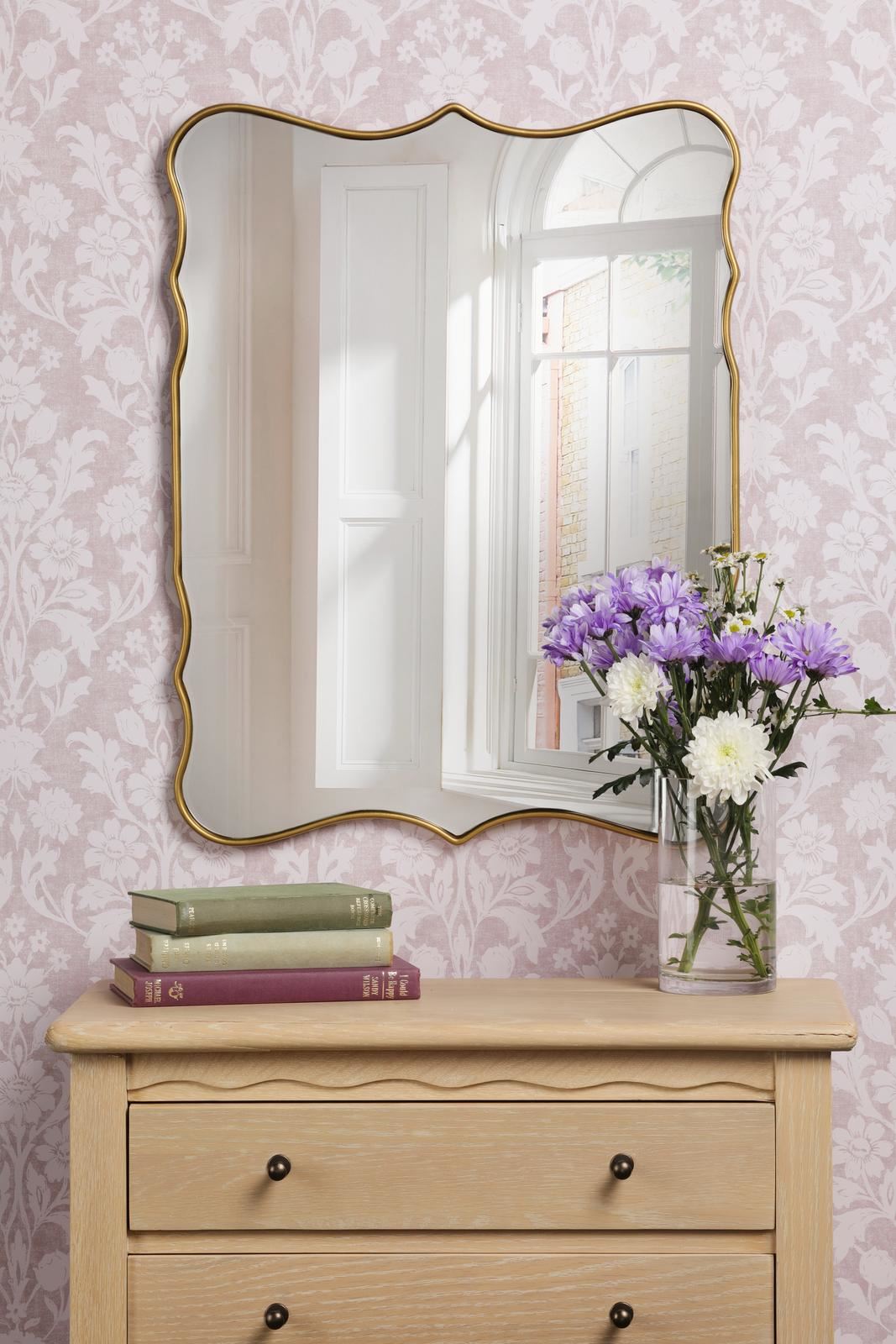 Laura Ashley Medora Mirror Matt Gold 64.5 X 49.5cm LA3756772-Q