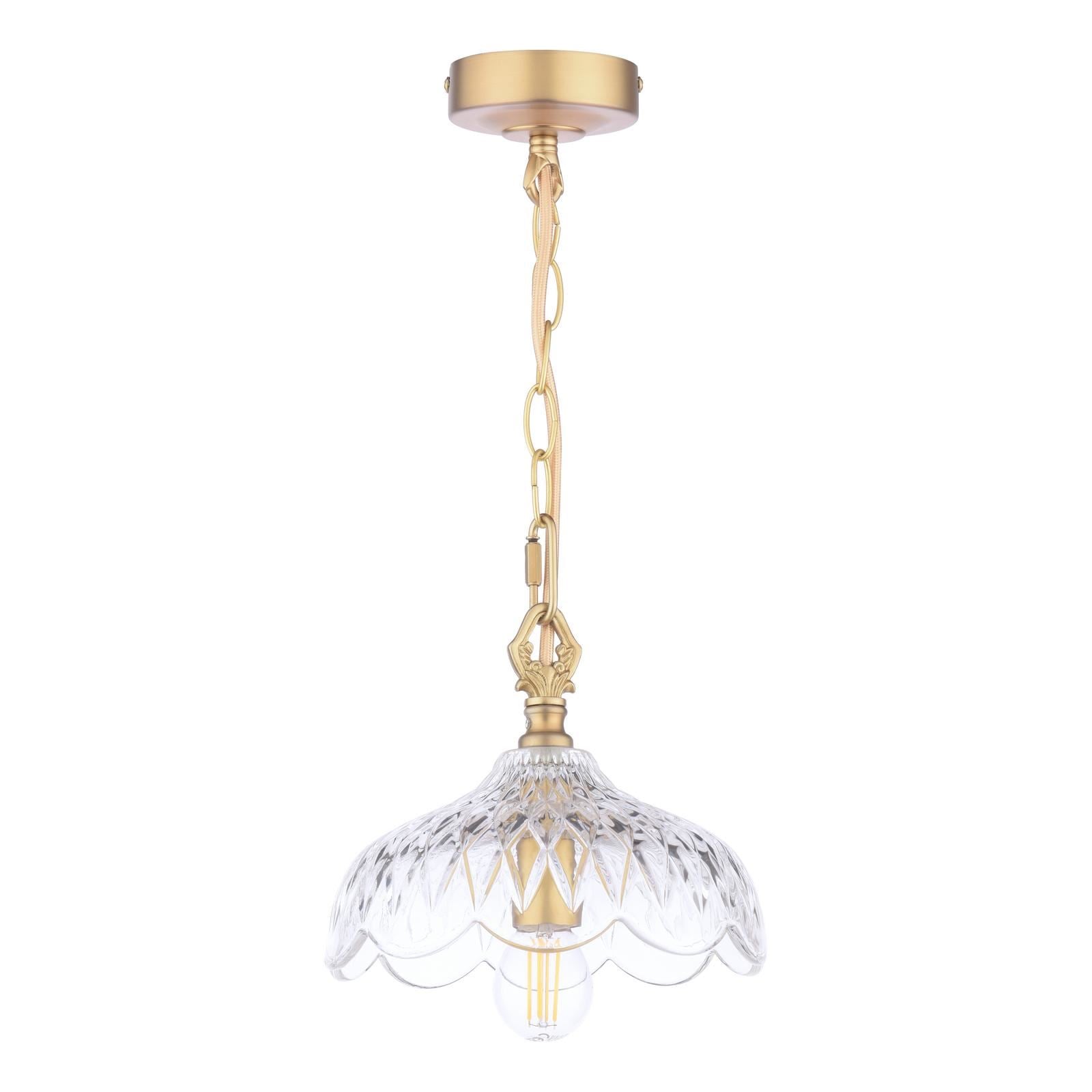 Laura Ashley Eversden Pendant Antique Brass and Crystal LA3756652-Q