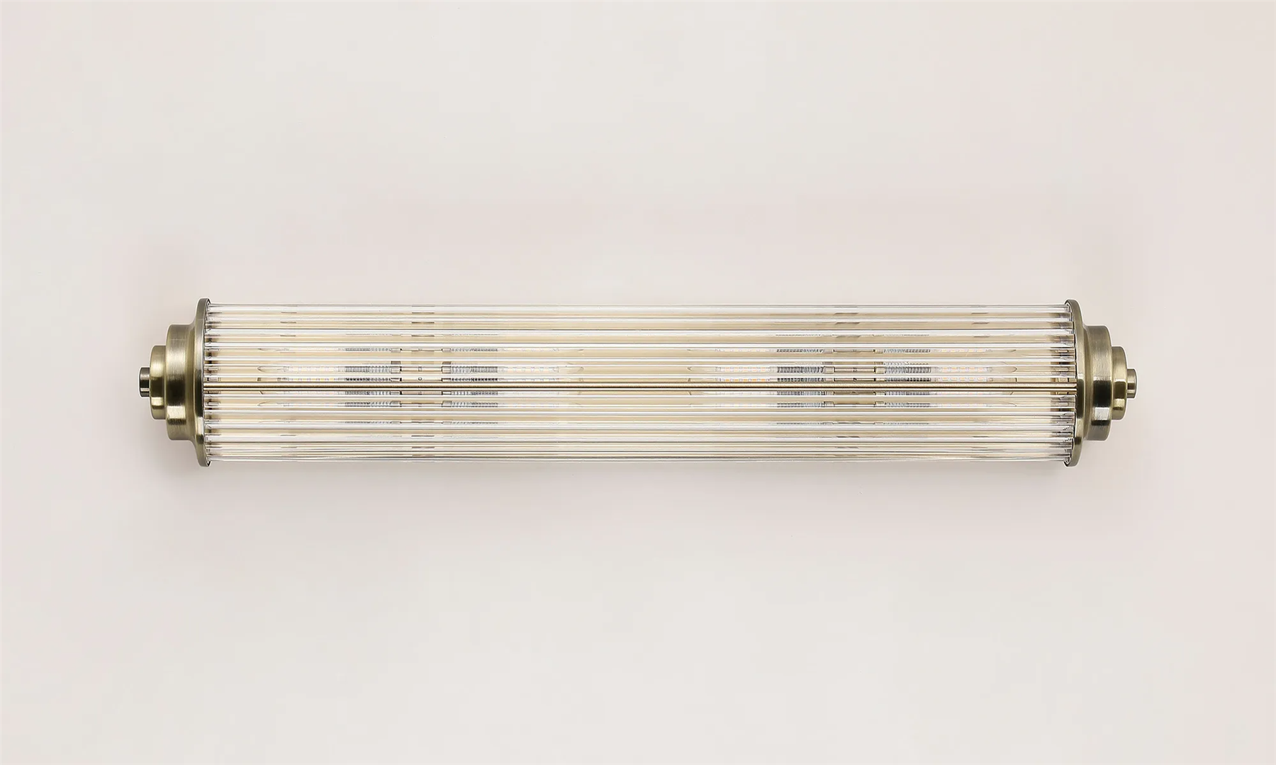 Pillar 4 Light Bathroom Wall Light In Antique Brass And Clear Glass Rods IP44 G9