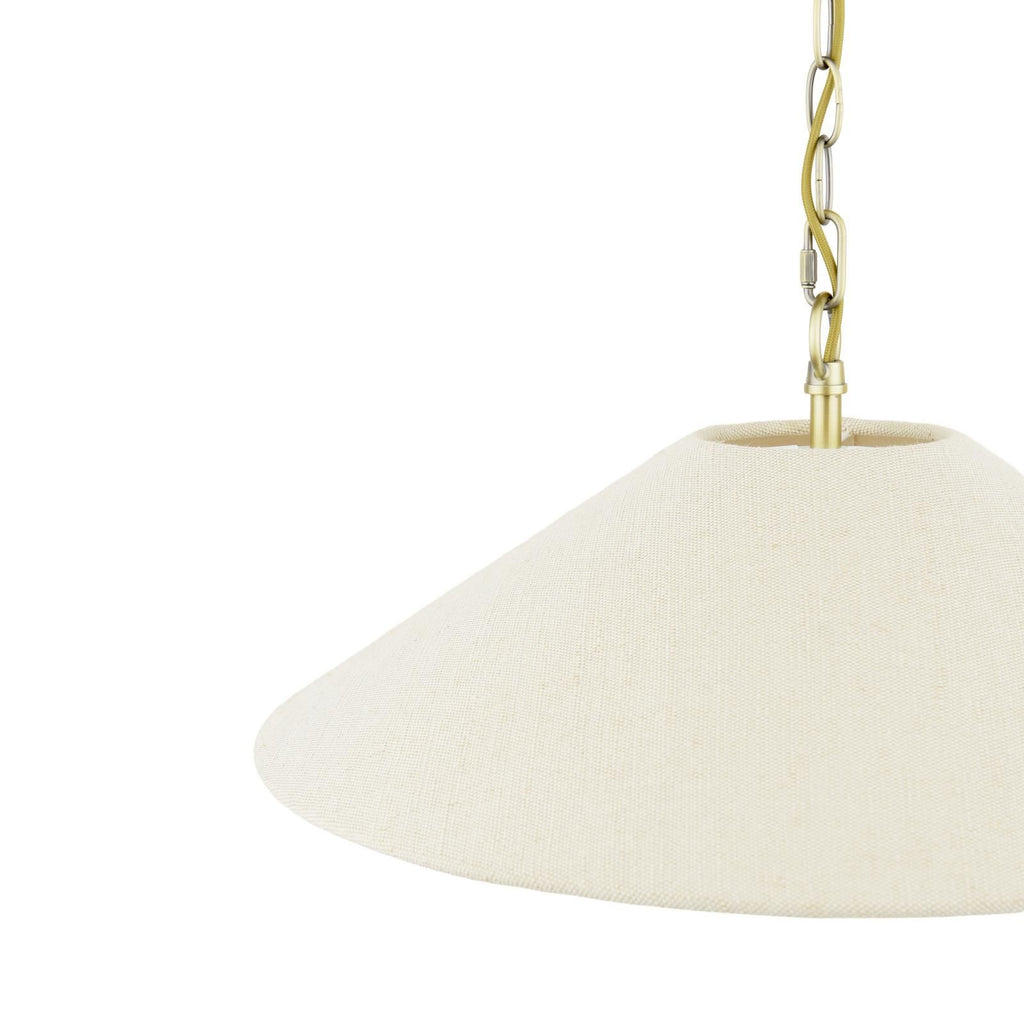 Laura Ashley Harland 5 Light Pendant Matt Antique Brass With Shade LA3756723-Q