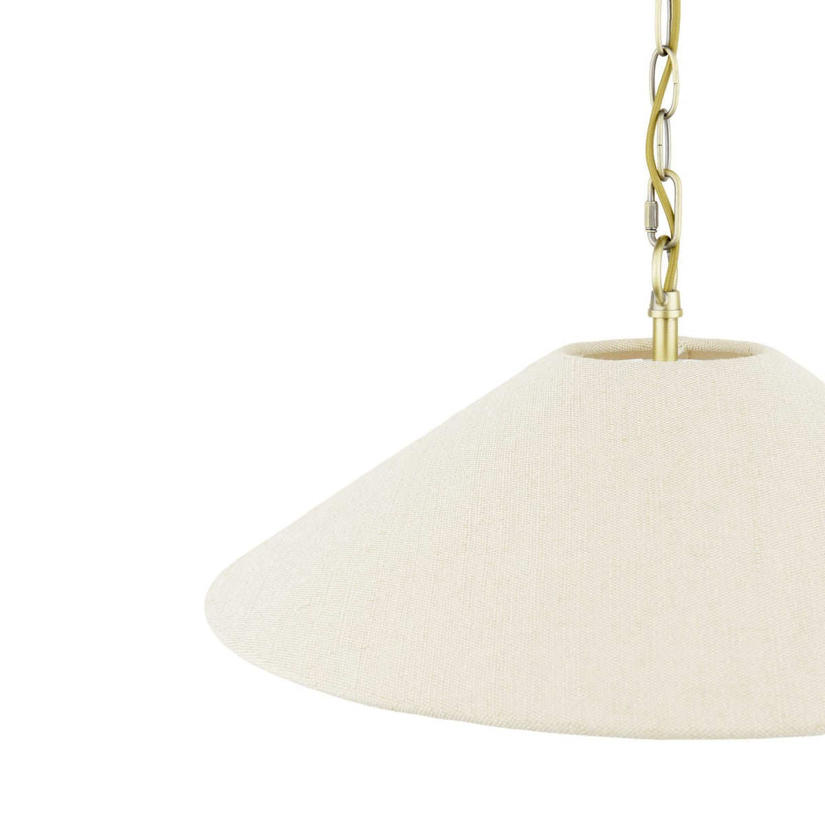 Laura Ashley Harland 5 Light Pendant Matt Antique Brass With Shade LA3756723-Q