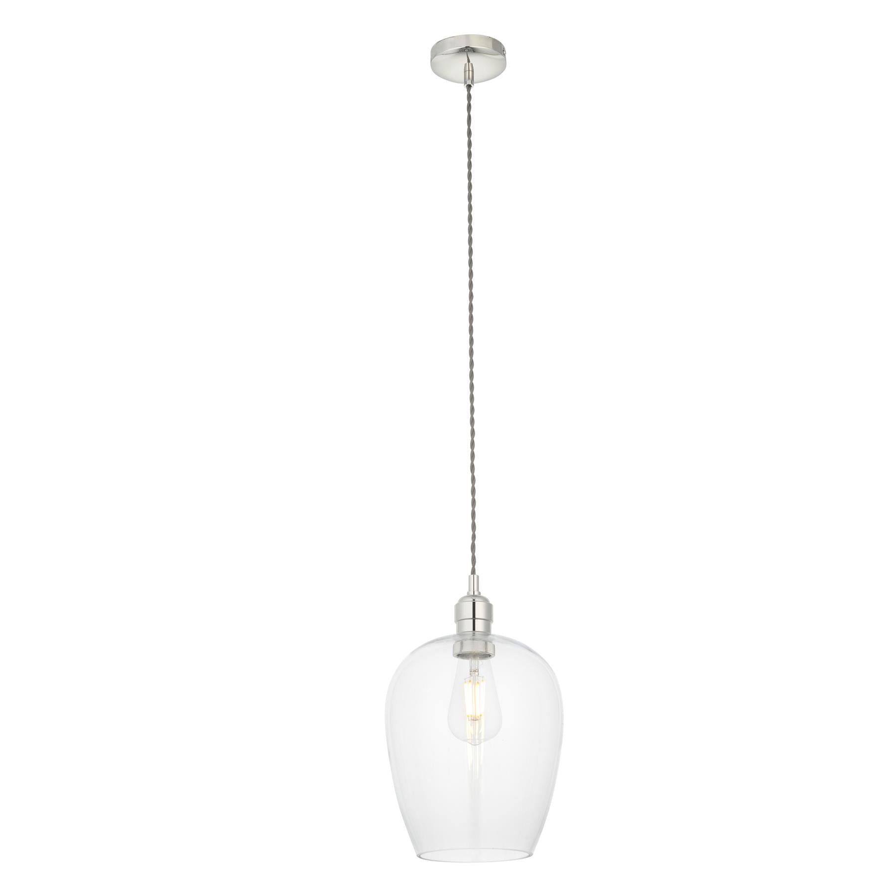 Camden Small Ceiling pendnat Light In Bright Nickel Finish 100657