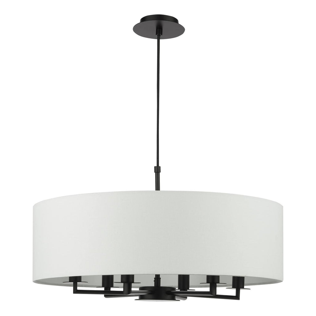 Tyler 6 Light Ceiling Pendant Matt Black and White With Shade TYL6422