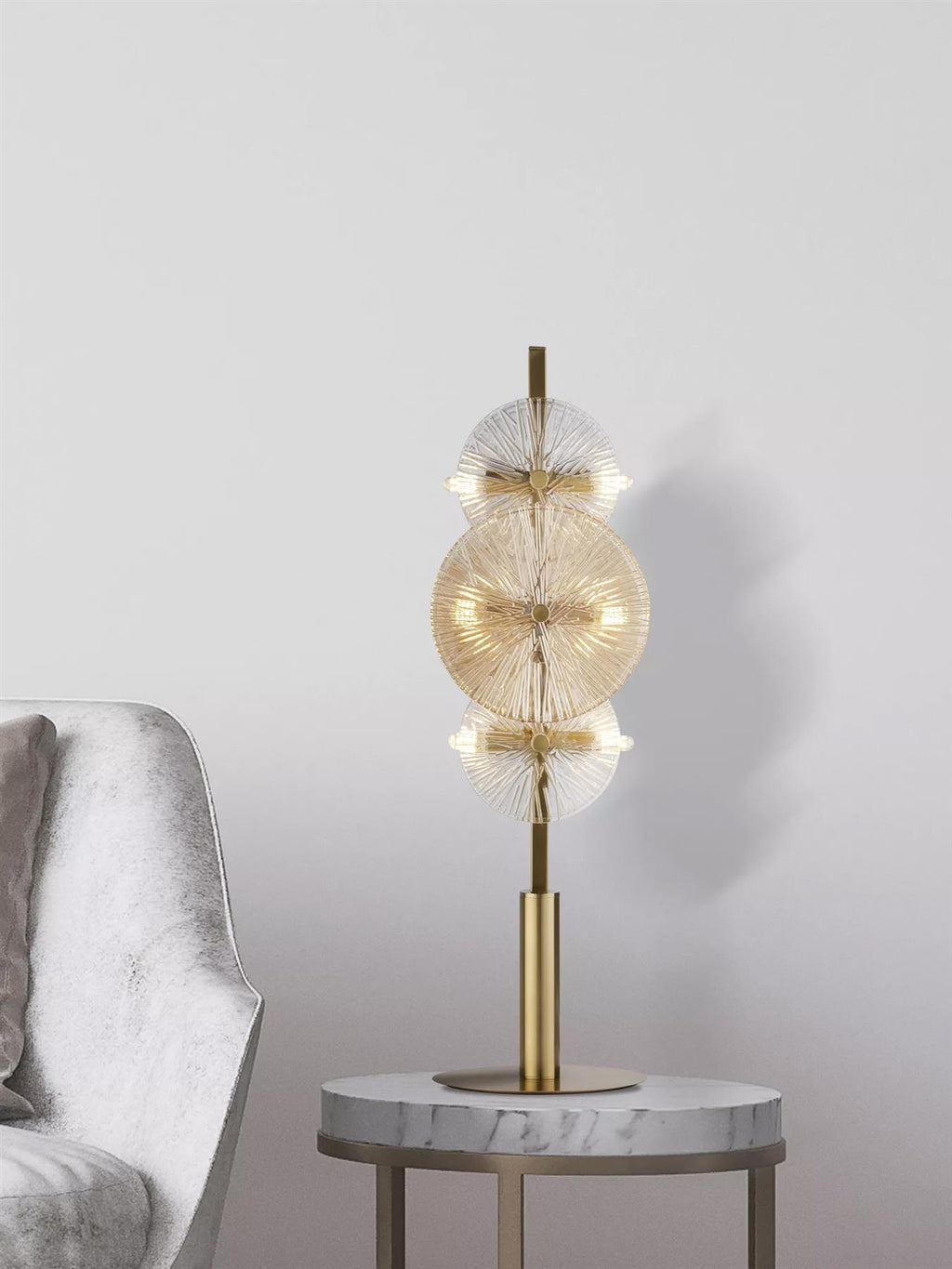 Wagon Wheel 6 Light Table Lamp In Bronze Finish With Amber Glass 88211-6BZ