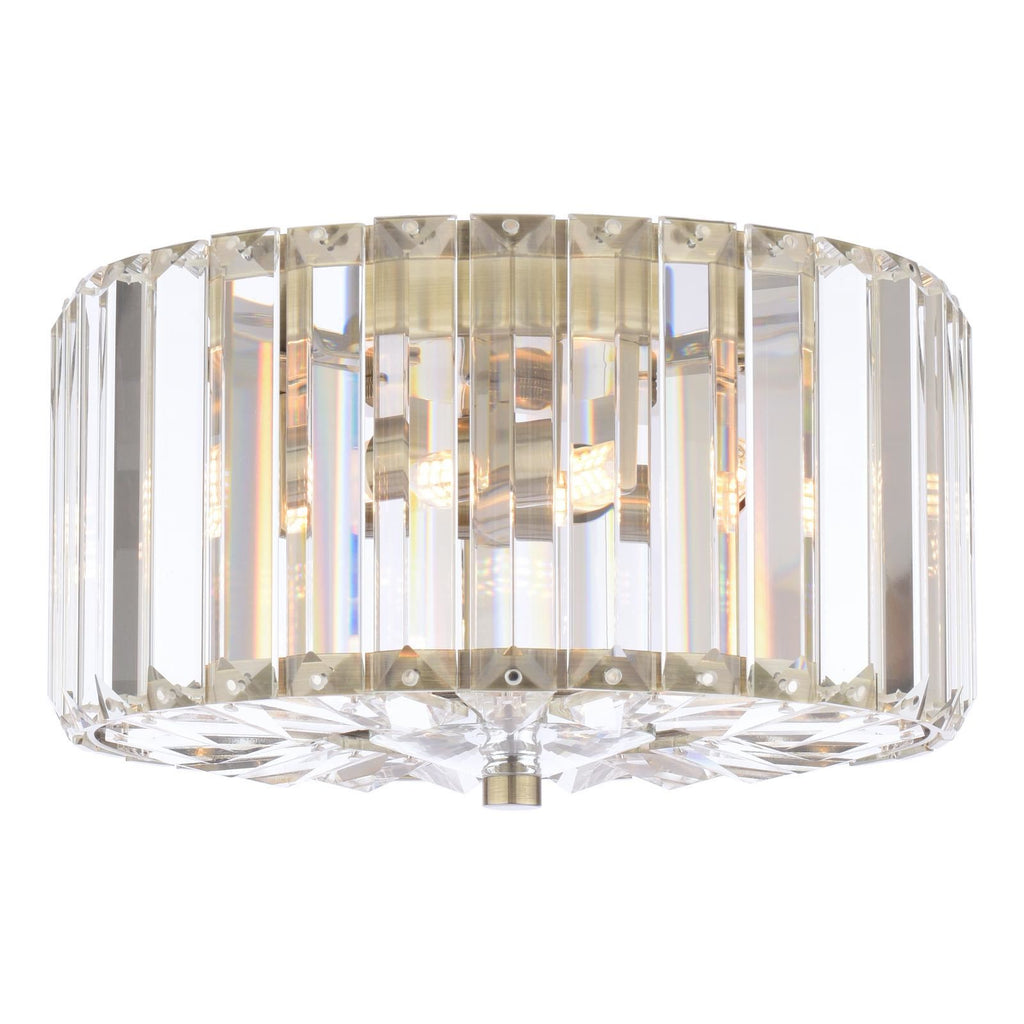 Laura Ashley Fernhurst Small 3 Light Flush Crystal and Antique Brass LA3756657-Q
