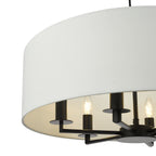 Tyler 6 Light Ceiling Pendant Matt Black and White With Shade TYL6422