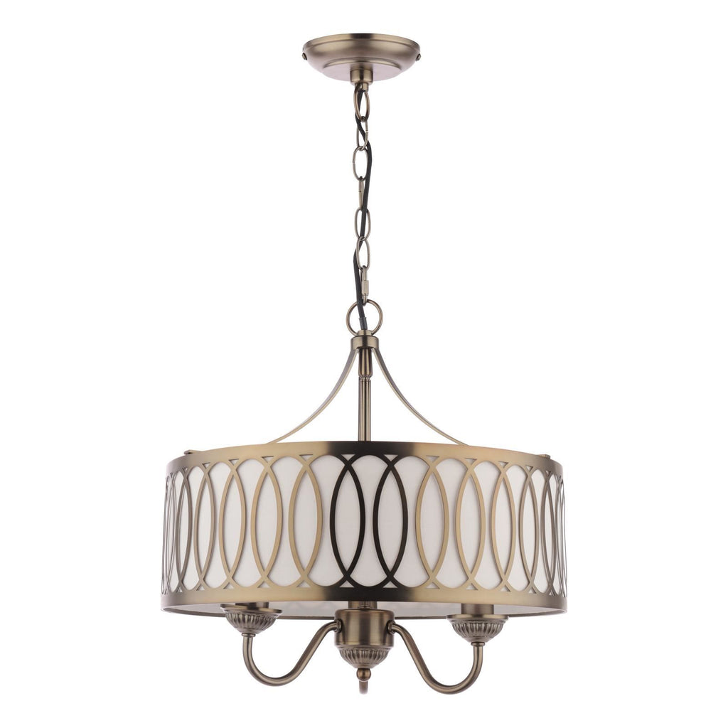 Laura Ashley Allerford 3 Light Pendant Satin Bronze and Taupe LA3756646-Q