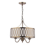 Laura Ashley Allerford 3 Light Pendant Satin Bronze and Taupe LA3756646-Q