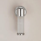Pillar 1 Light Bathroom Wall Light In Polished Nickel And Clear Glass Rods IP44 E14
