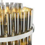 Imani 12 Light Pendant Polished Chrome and Smoked Ribbed Glass IMA1250