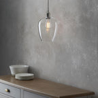 Camden Small Ceiling pendnat Light In Bright Nickel Finish 100657