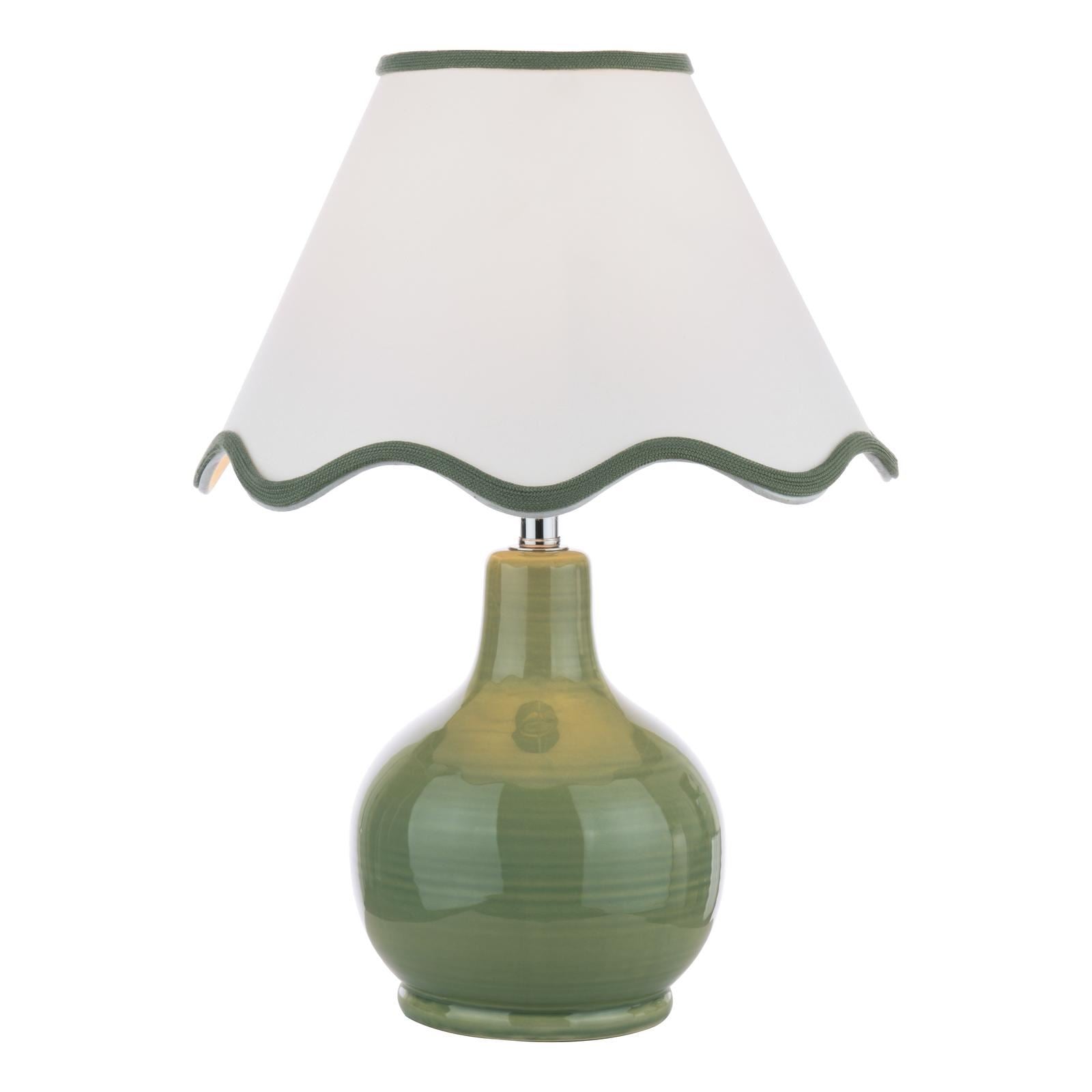 Laura Ashley Bramhope Table Lamp Green Ceramic With Shade LA3756668-Q