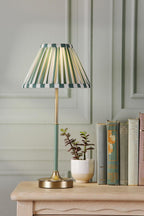 Laura Ashley Denwick Table Lamp Matt Antique Brass and Satin Green With Shade LA3756677-Q