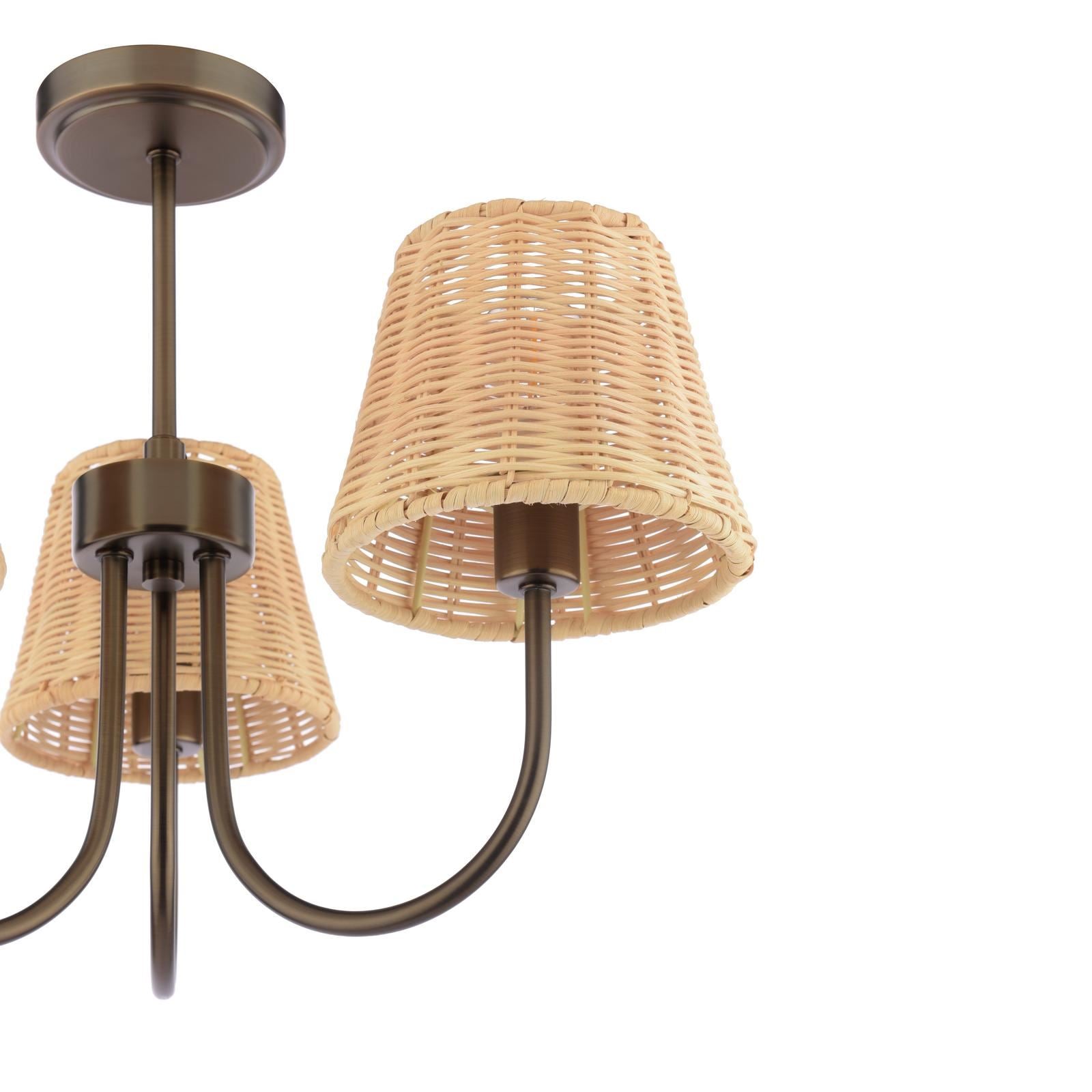 Laura Ashley Hasfield 3 Light Semi-Flush Satin Bronze With Shade LA3756746-Q