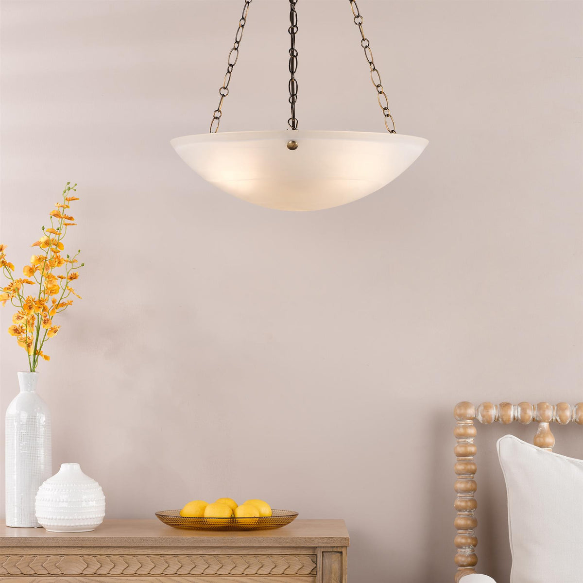 Keita 3 Light Ceiling Pendnat Light In Bronze with Glass KEI0363