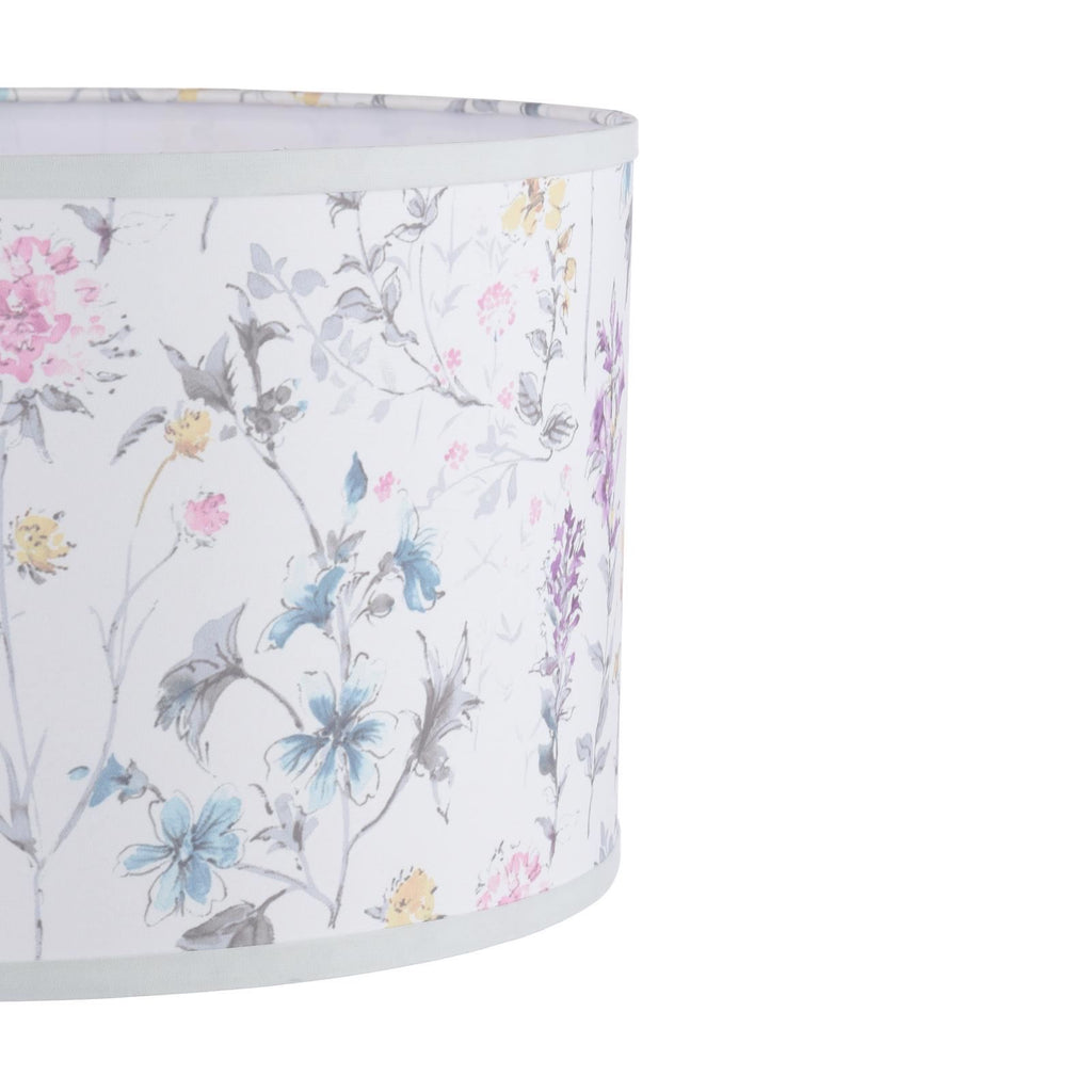 Laura Ashley Wild Meadow Multi Blue Cotton Drum Shade 38cm LA3756682-Q