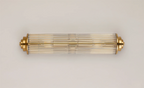 Pillar 2 Light Bathroom Wall Light In Gold And Clear Glass Rods IP44 E14