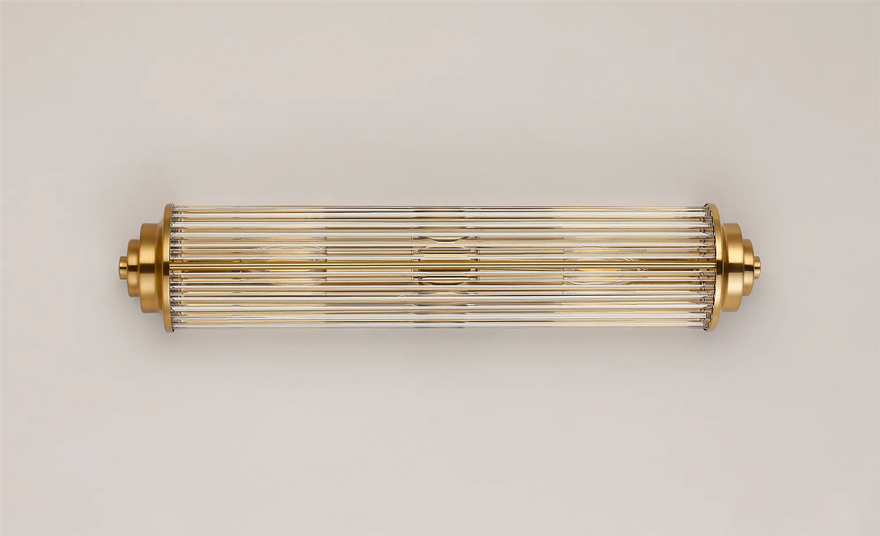 Pillar 2 Light Bathroom Wall Light In Gold And Clear Glass Rods IP44 E14