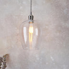 Camden Small Ceiling pendnat Light In Bright Nickel Finish 100657
