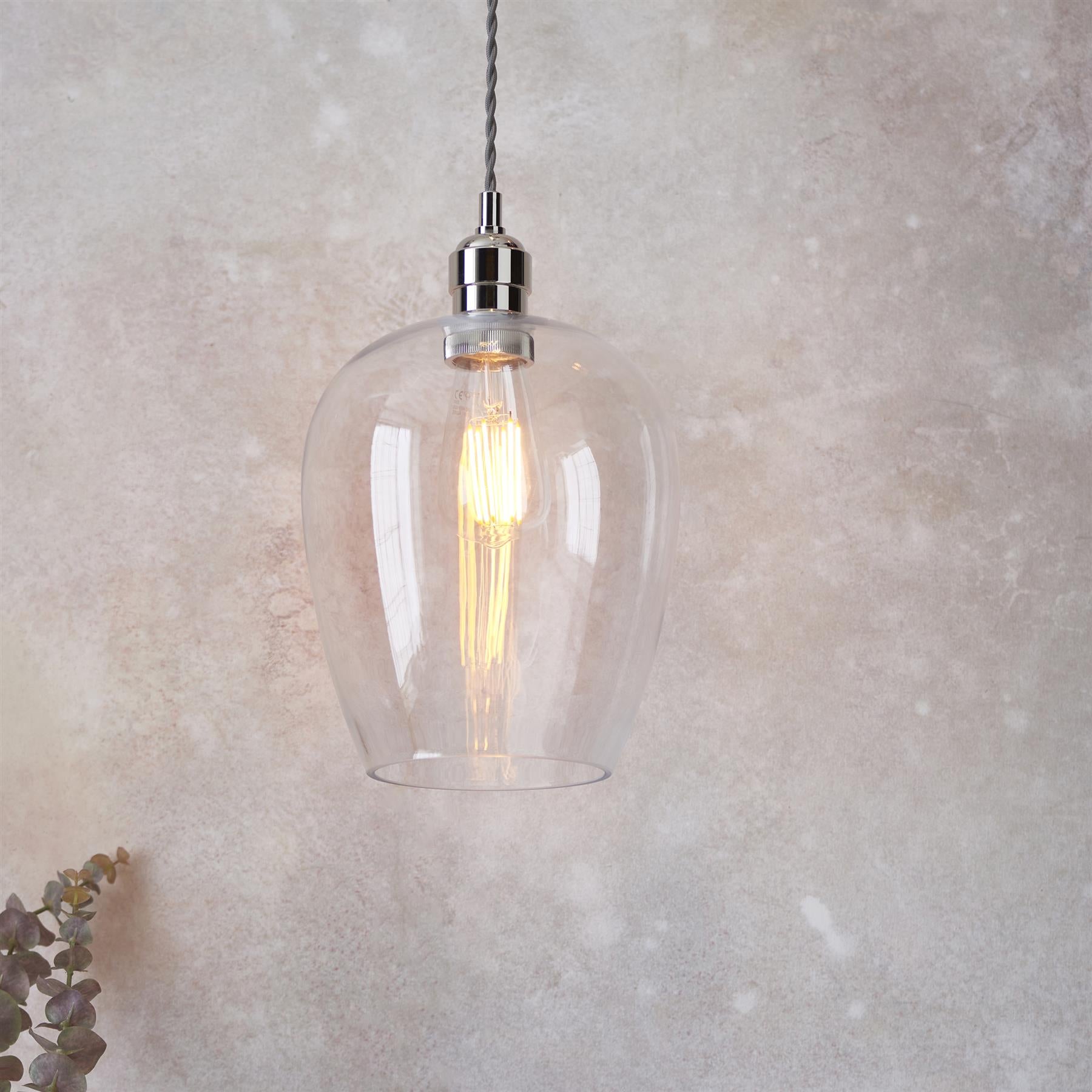 Camden Small Ceiling pendnat Light In Bright Nickel Finish 100657