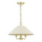 Laura Ashley Harland 3 Light Pendant Matt Antique Brass With Shade LA3756724-Q