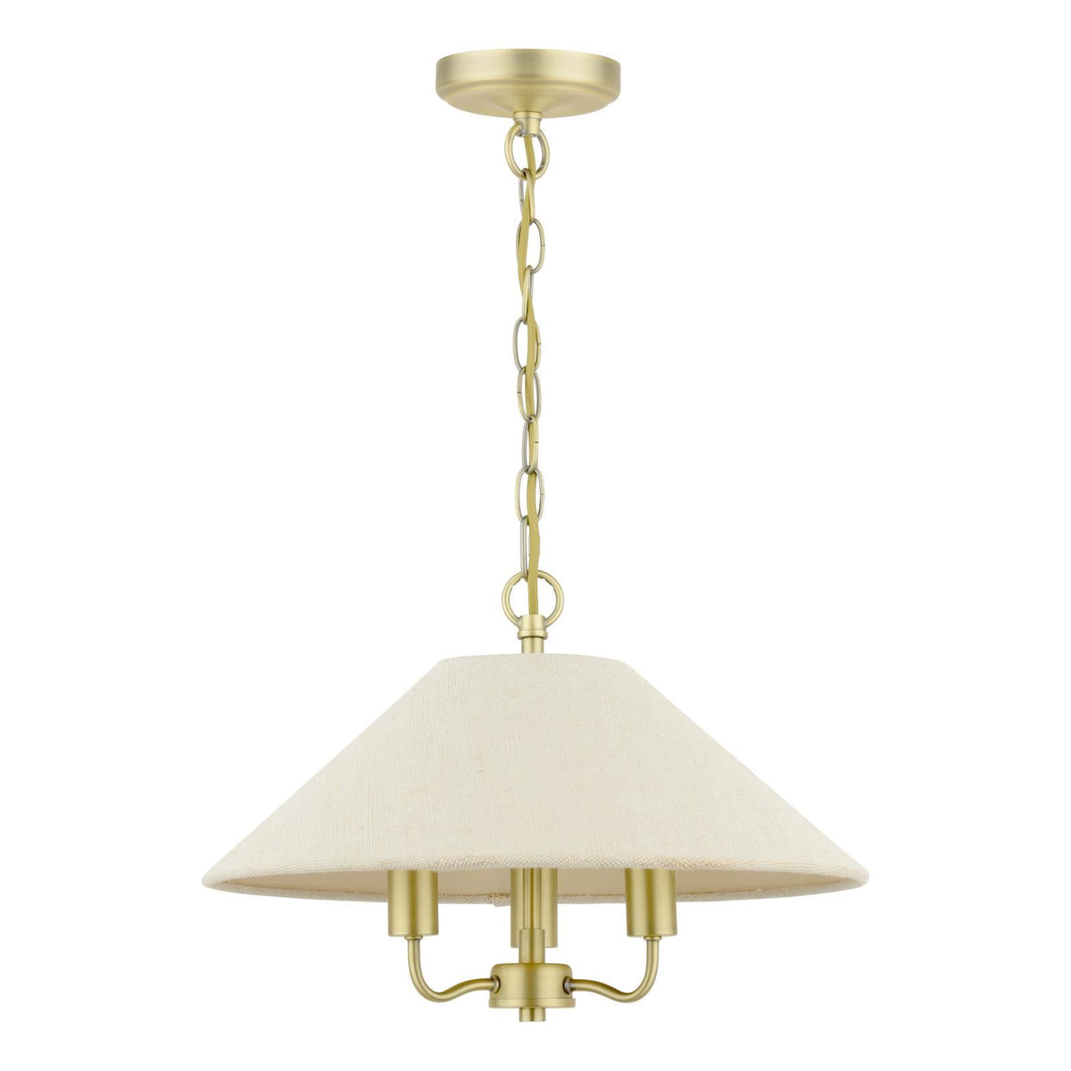 Laura Ashley Harland 3 Light Pendant Matt Antique Brass With Shade LA3756724-Q