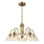 Erika 5 Light Pendant Antique Bronze and Amber Glass ERI0563