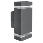 Sheffield Outdoor Wall Light-Black & Glass Diffuser IP44 1002-2BK-LED