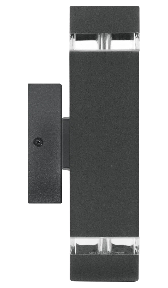 Sheffield Outdoor Wall Light-Black & Glass Diffuser IP44 1002-2BK-LED
