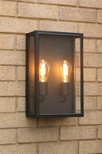 Dar Wisebuys Mazin 2 Light Outdoor Wall Light In Black IP44 MAZ5022