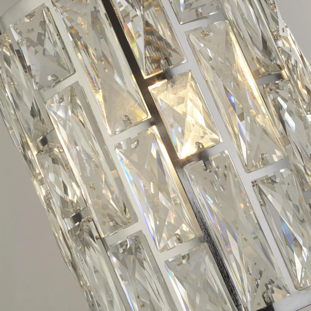 Bijou Single Ceiling Pendant Light In Chrome Finish With Crystal Glass 6581-1CC