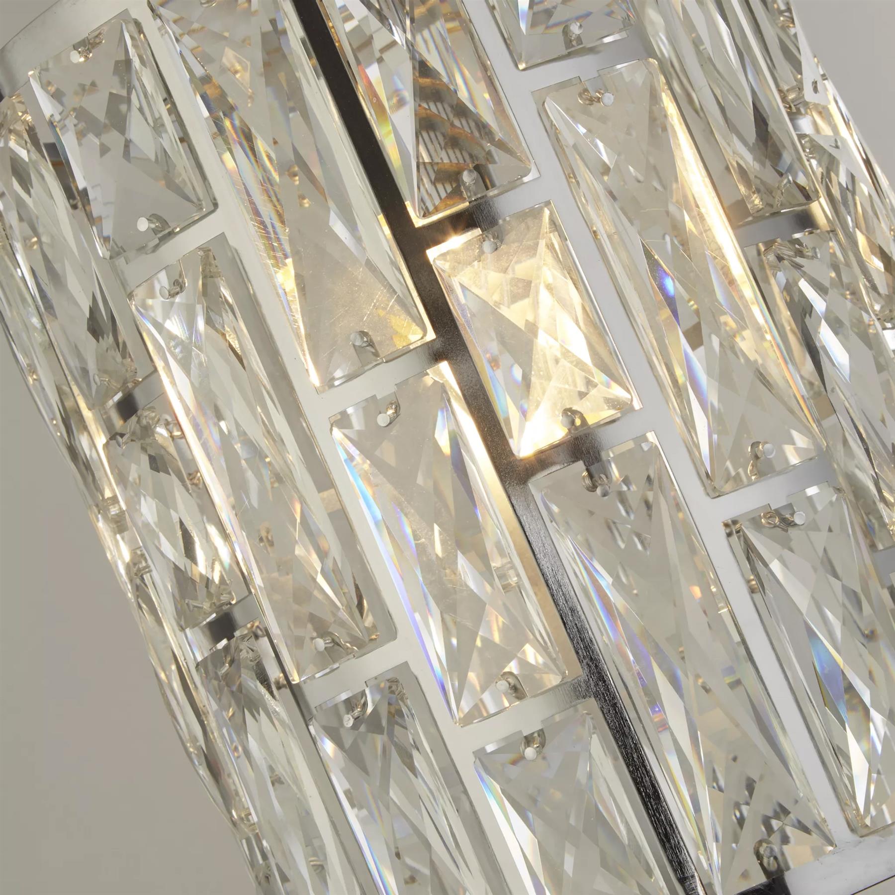 Bijou Single Ceiling Pendant Light In Chrome Finish With Crystal Glass 6581-1CC