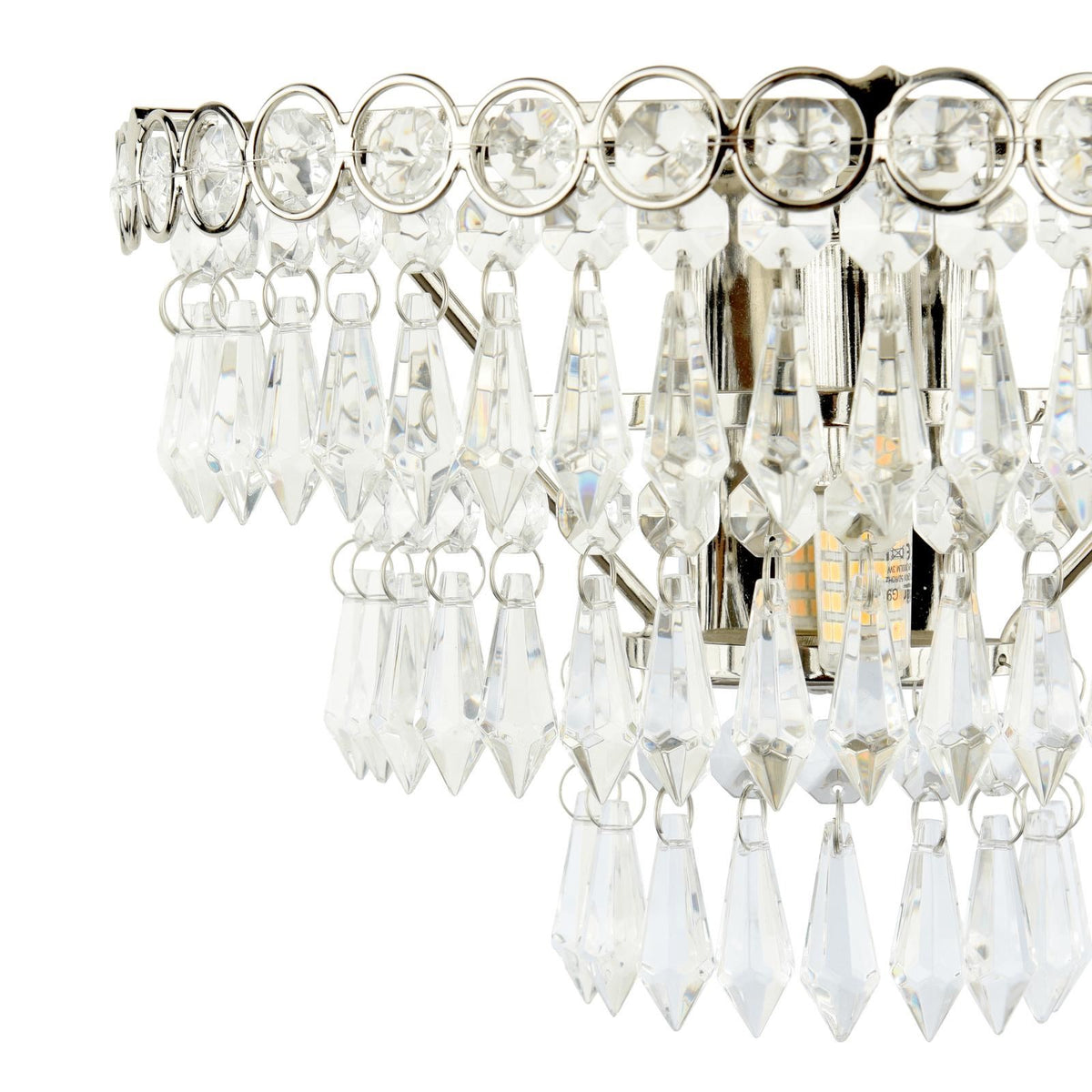 Laura Ashley Enid Wall Light Faceted Glass and Polished Nickel LA3727749-Q