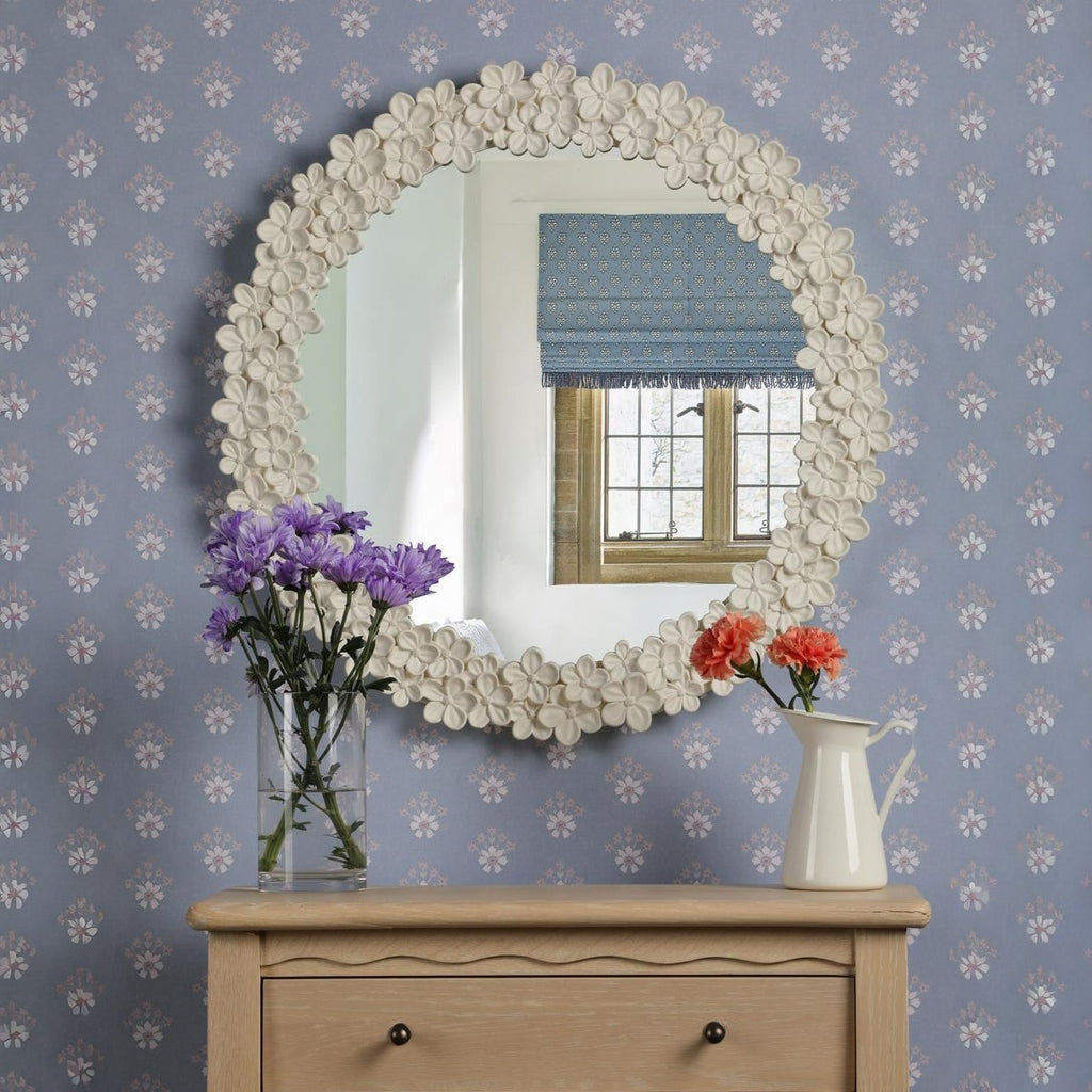 Laura Ashley Romsey Mirror Matt White 65cm LA3756770-Q
