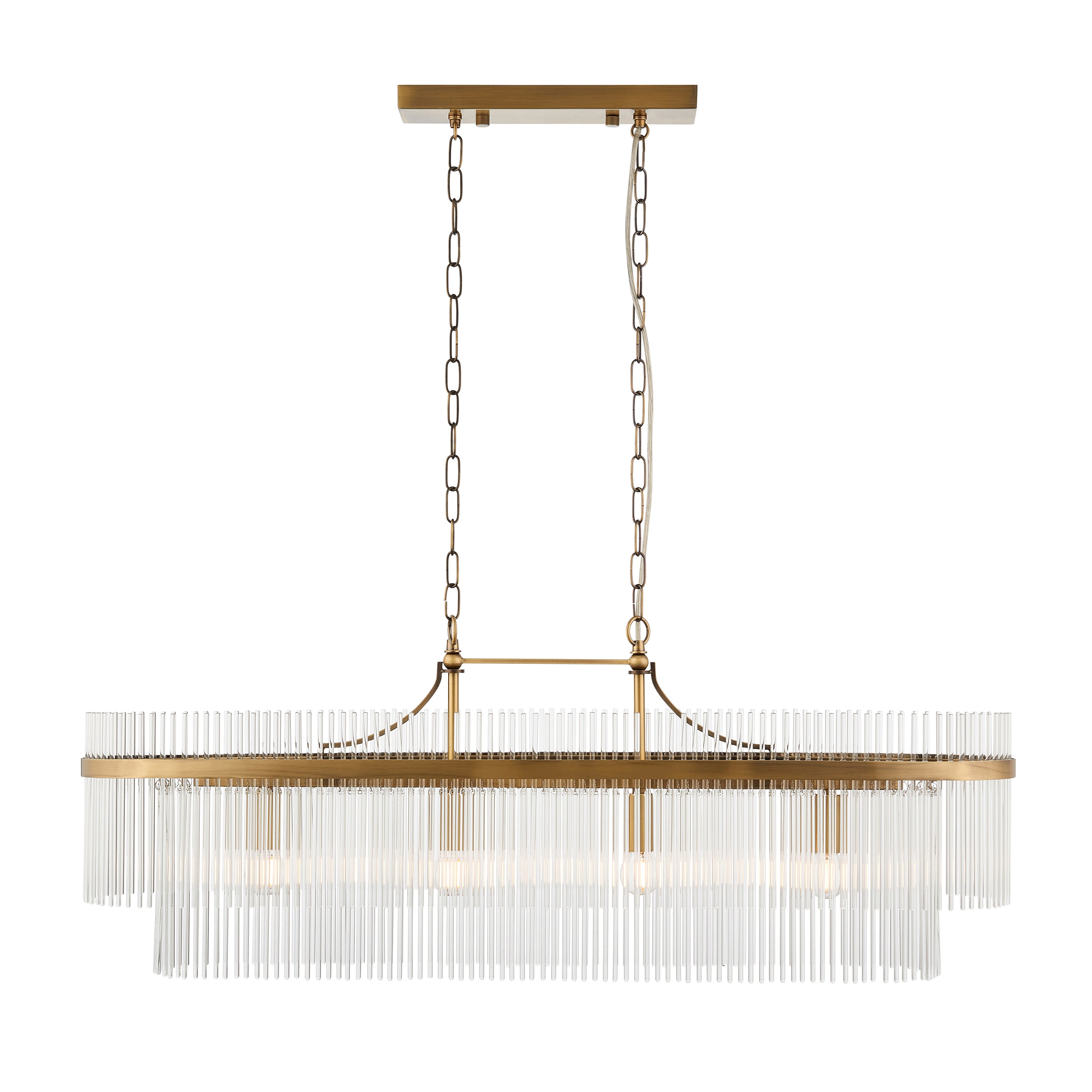 Marietta 4lt Ceiling Pendant Light In Antique Brass With Clear Glass 112573