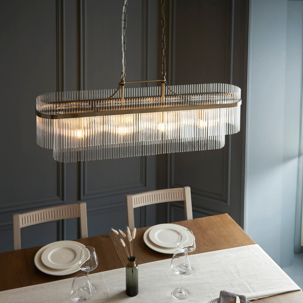 Marietta 4lt Ceiling Pendant Light In Antique Brass With Clear Glass 112573