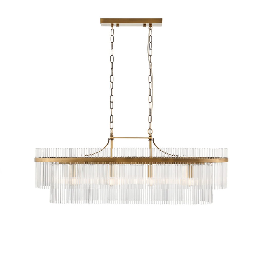 Marietta 4lt Ceiling Pendant Light In Antique Brass With Clear Glass 112573