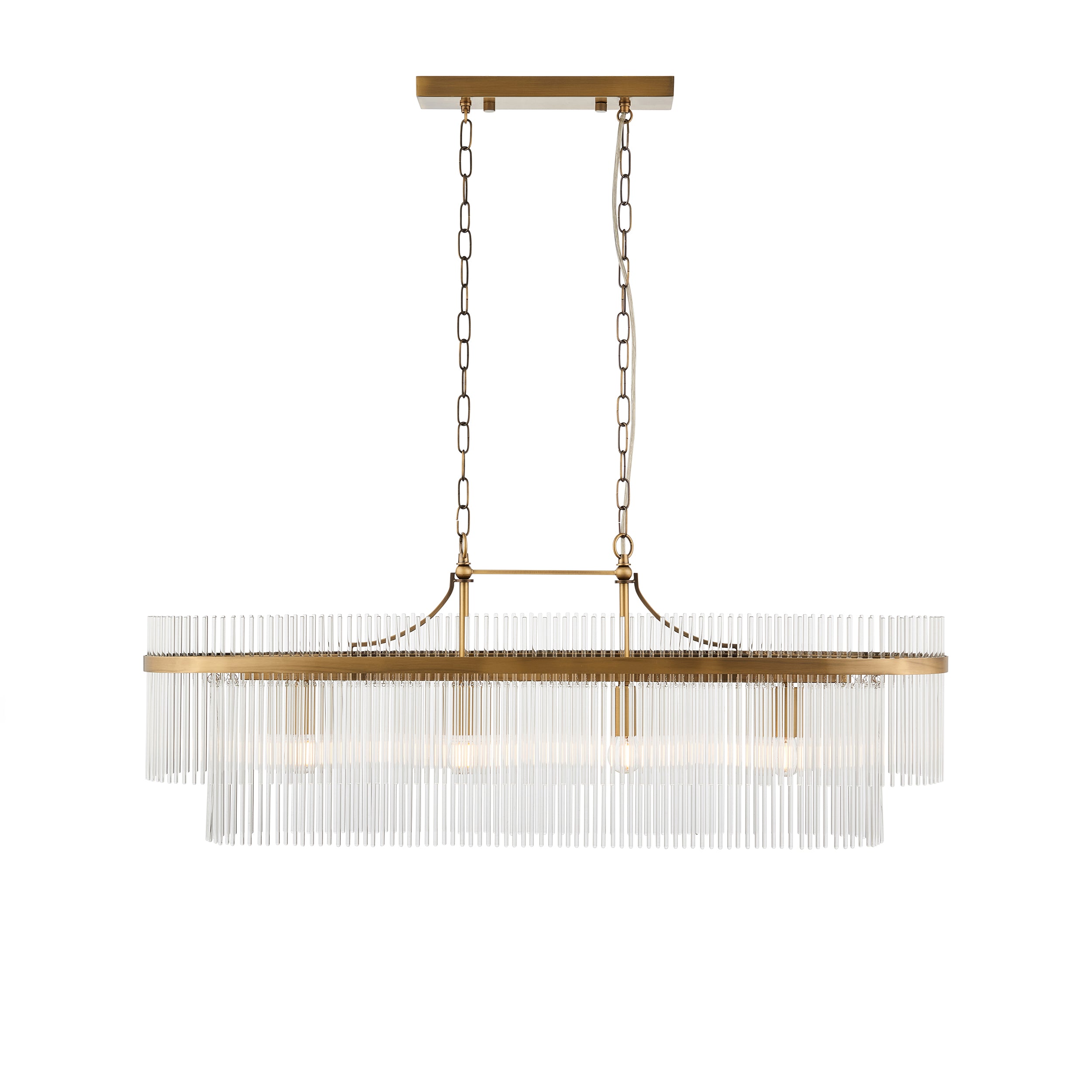 Marietta 4lt Ceiling Pendant Light In Antique Brass With Clear Glass 112573