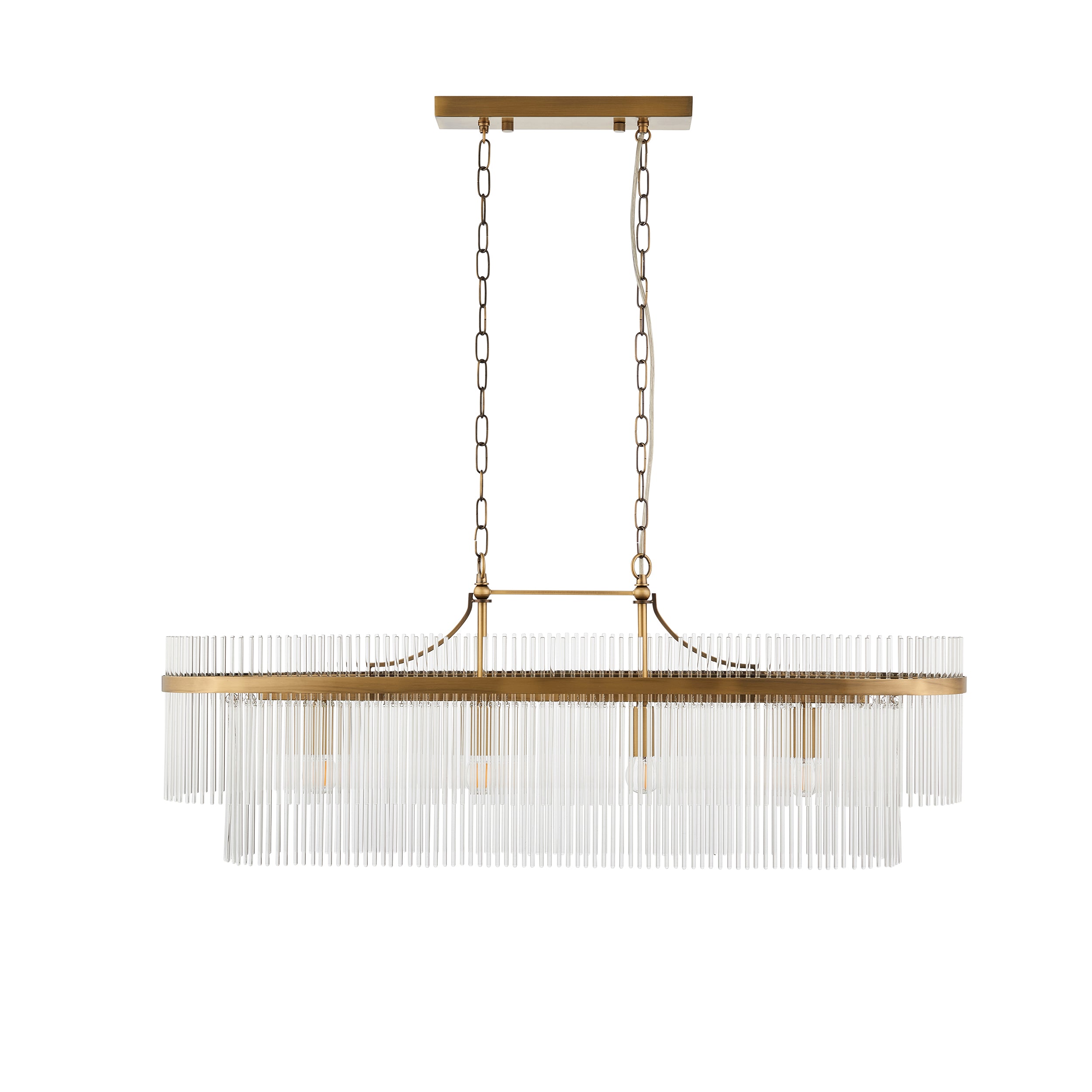 Marietta 4lt Ceiling Pendant Light In Antique Brass With Clear Glass 112573
