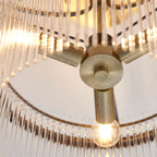 Marietta 3lt Semi Flush Ceiling Light In Antique Brass With Clear Glass 112575