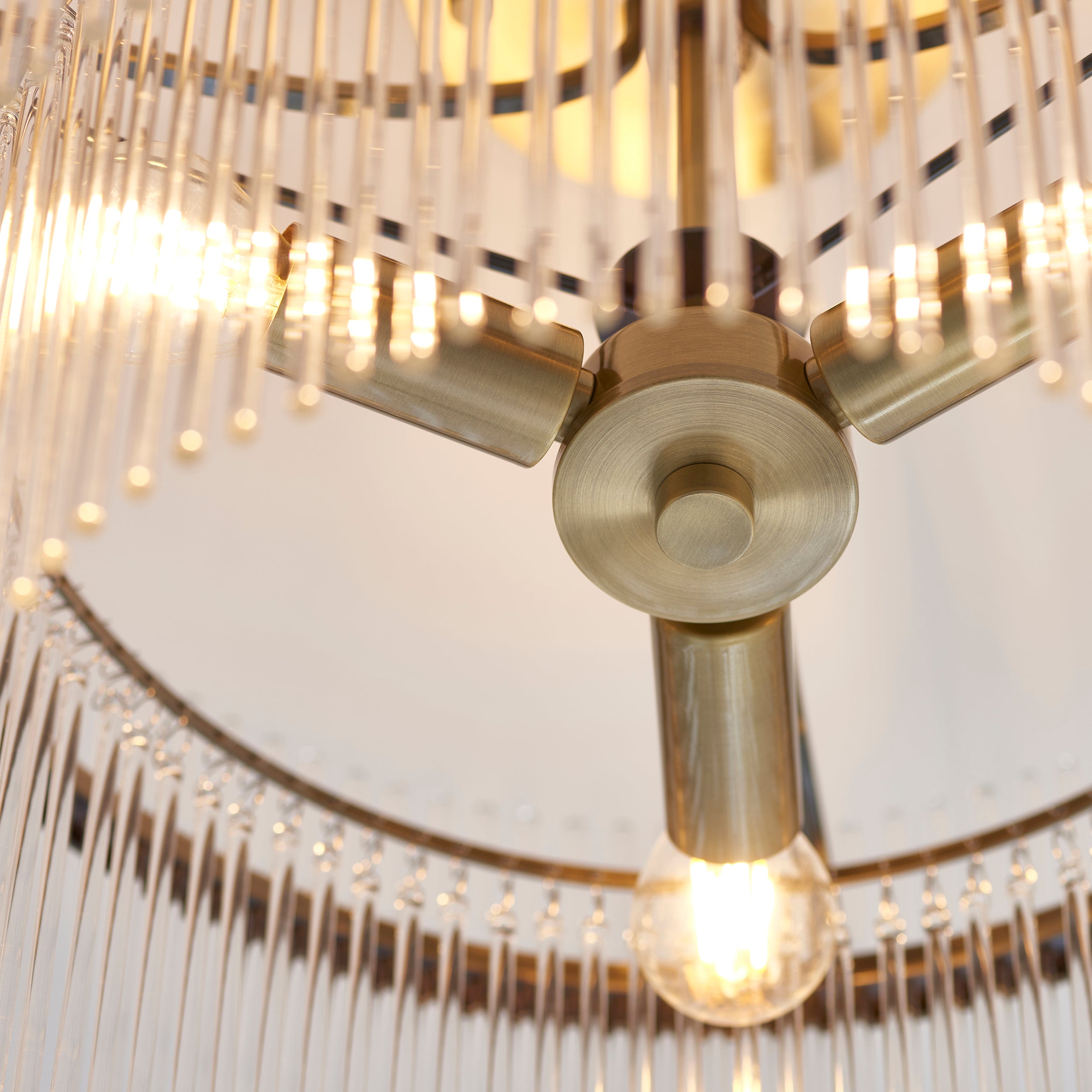 Marietta 3lt Semi Flush Ceiling Light In Antique Brass With Clear Glass 112575