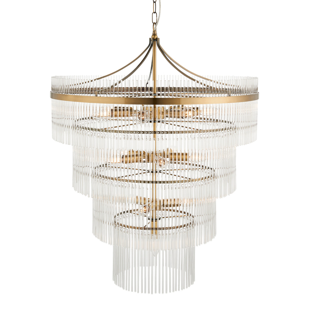 Marietta 16lt  Ceiling Pendant Light In Antique Brass With Clear Glass 112576