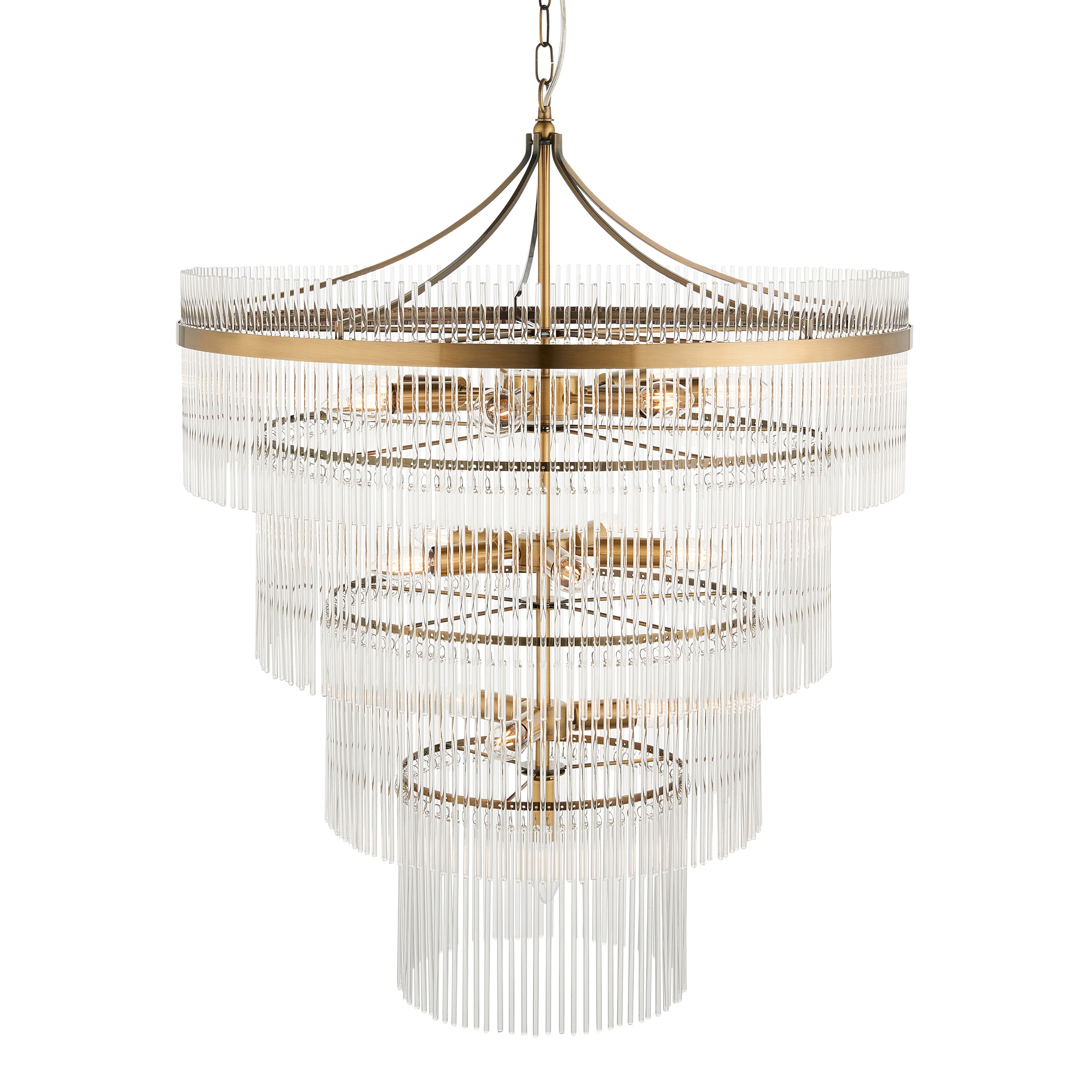 Marietta 16lt  Ceiling Pendant Light In Antique Brass With Clear Glass 112576