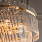 Marietta 16lt  Ceiling Pendant Light In Antique Brass With Clear Glass 112576