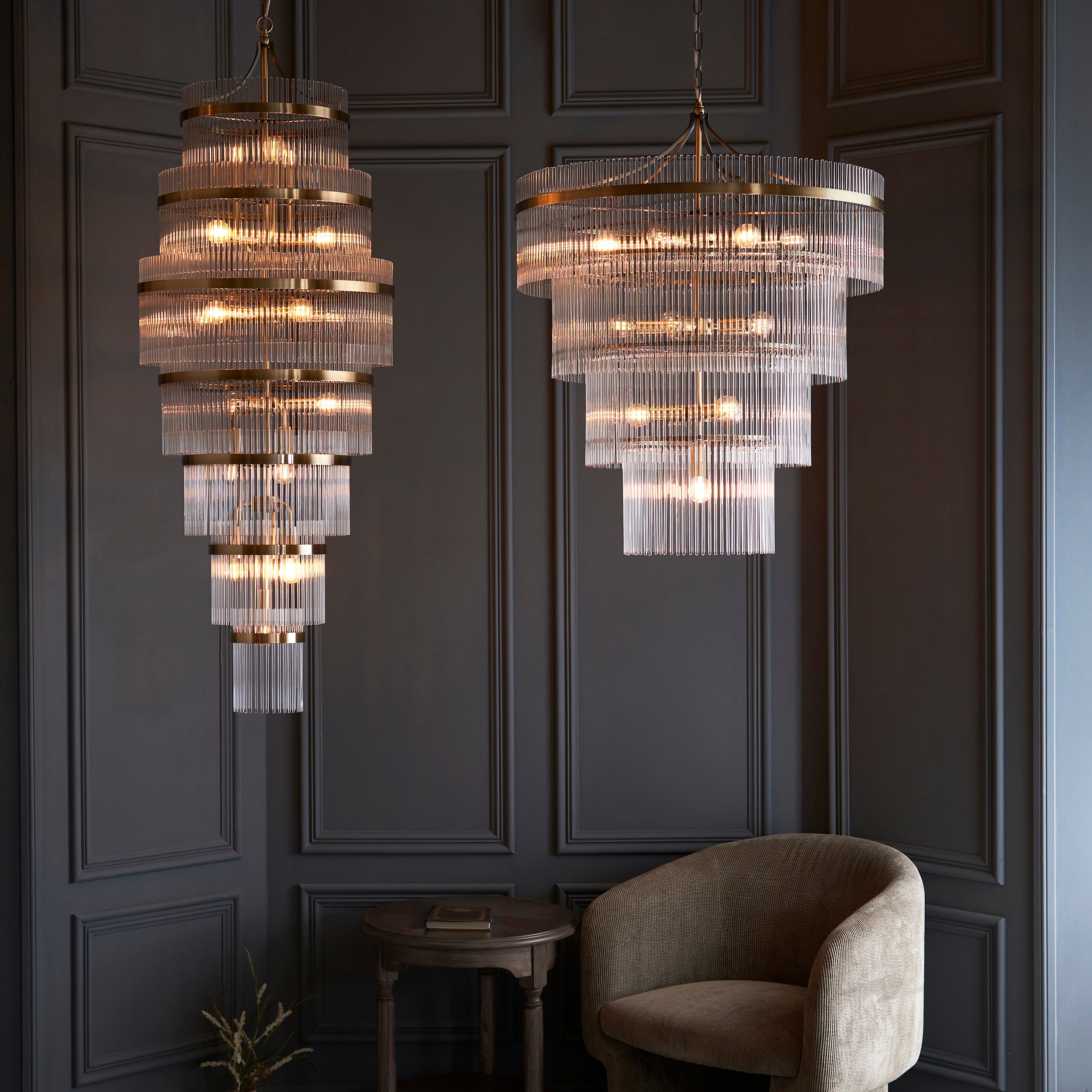 Marietta 16lt  Ceiling Pendant Light In Antique Brass With Clear Glass 112576