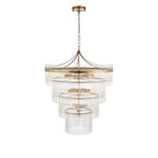 Marietta 16lt  Ceiling Pendant Light In Antique Brass With Clear Glass 112576
