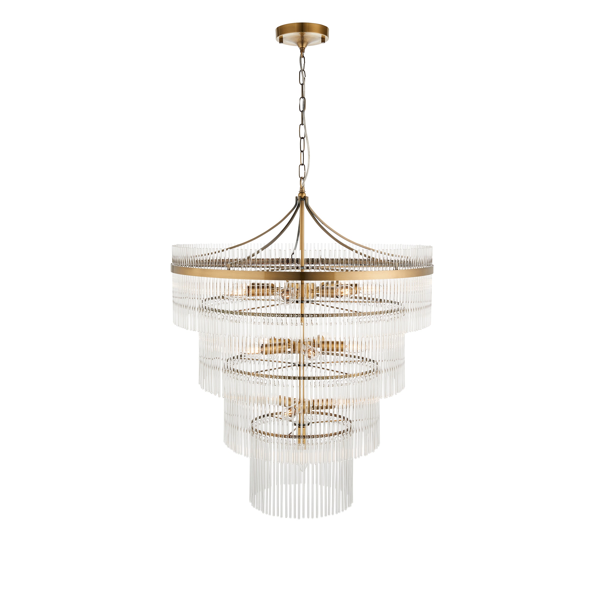 Marietta 16lt  Ceiling Pendant Light In Antique Brass With Clear Glass 112576