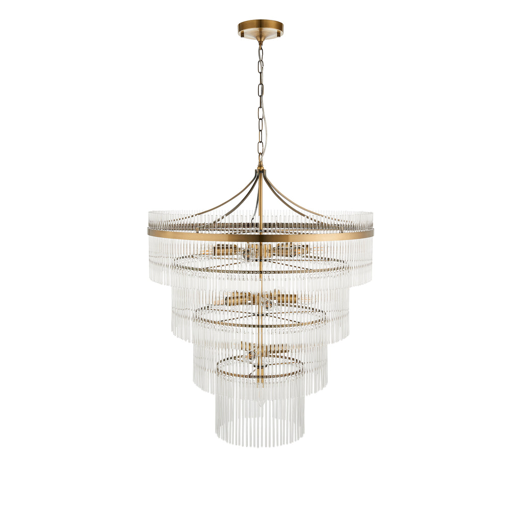Marietta 16lt  Ceiling Pendant Light In Antique Brass With Clear Glass 112576