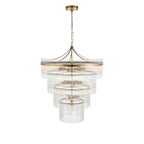 Marietta 16lt  Ceiling Pendant Light In Antique Brass With Clear Glass 112576
