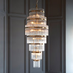 Marietta 112793 Grand 21 Light Tiered Pendant in Antique Brass with Clear Glass